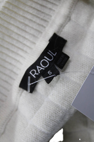 Raoul Unisex Pullover Sweater Beige Acrylic Geometric Short Sleeve Size S
