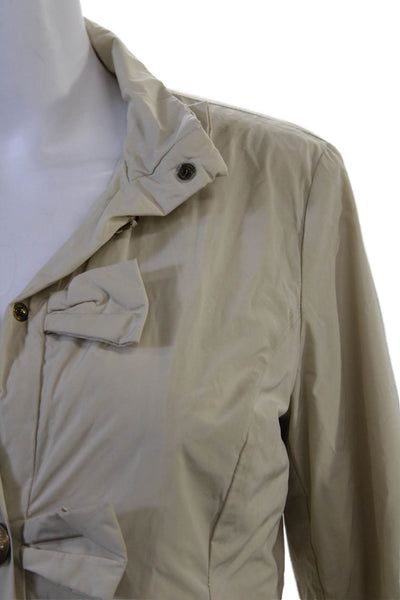 Love Moschino Womens Trench Coat Beige Collared Button Long Sleeve Size S