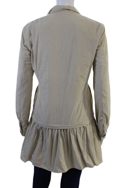 Love Moschino Womens Trench Coat Beige Collared Button Long Sleeve Size S