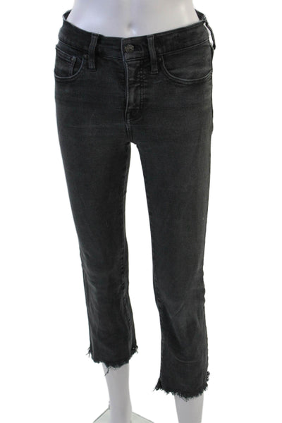 Madewell Womens Skinny Cropped Ankle Black Mid Rise Jeans Size 25