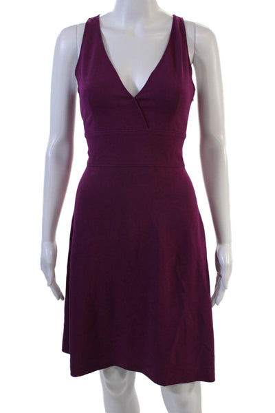 Moschino Cheap & Chic Women A-Line Fit & Flare Purple V-Neck Dress Size S