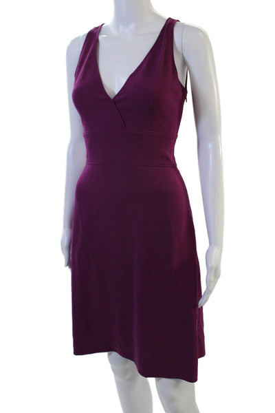 Moschino Cheap & Chic Women A-Line Fit & Flare Purple V-Neck Dress Size S