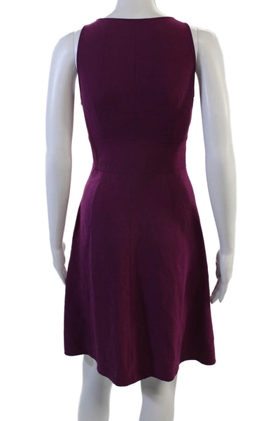 Moschino Cheap & Chic Women A-Line Fit & Flare Purple V-Neck Dress Size S