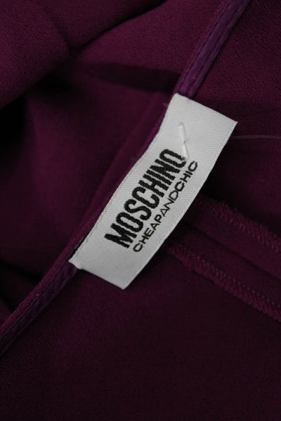 Moschino Cheap & Chic Women A-Line Fit & Flare Purple V-Neck Dress Size S