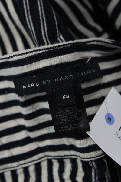 Marc By Marc Jacobs Women Striped Black Overall Dress Cotton Sleeveless Size XS