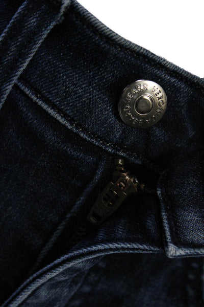 Veronica Beard Women Cropped Flared Jeans Dark Blue Button Mid Rise Size 26