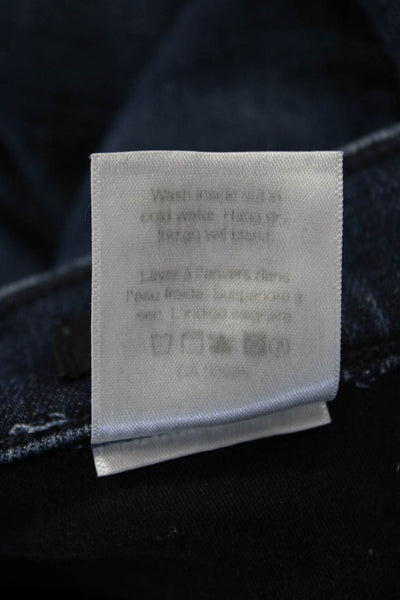 Veronica Beard Women Cropped Flared Jeans Dark Blue Button Mid Rise Size 26