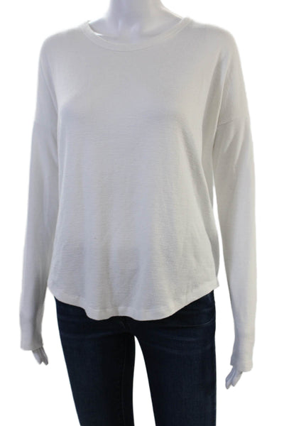 Rag & Bone Women White Long Sleeve Basic T-Shirt Crew Neck Size S