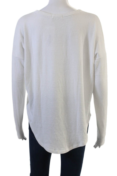 Rag & Bone Women White Long Sleeve Basic T-Shirt Crew Neck Size S