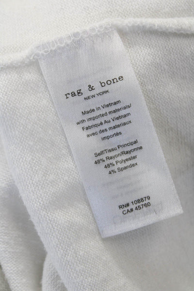 Rag & Bone Women White Long Sleeve Basic T-Shirt Crew Neck Size S