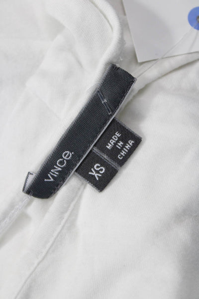 Vince Womens Basic T-Shirt White 3/4 Sleeve Modal Size XS