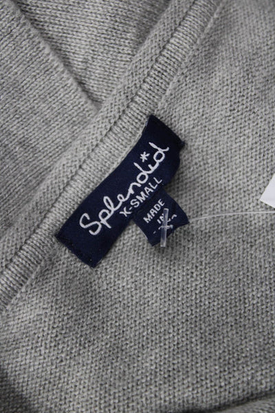 Splendid Unisex Pullover Sweater Gray Long Sleeve Viscose Cashmere Size XS