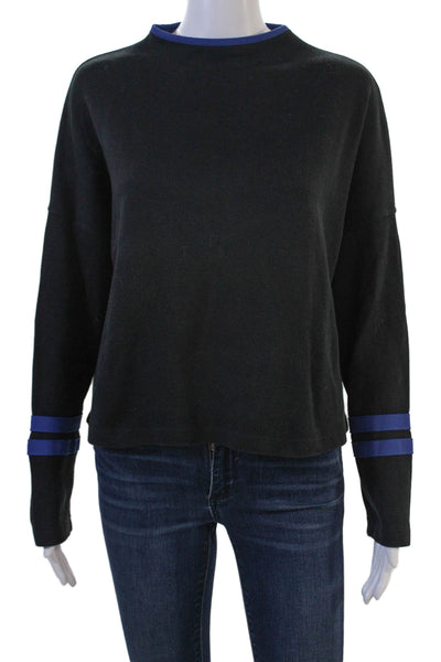 Aqua Unisex Black Pullover Crew Neck Wool Cashmere Long Sleeve 90s Size S