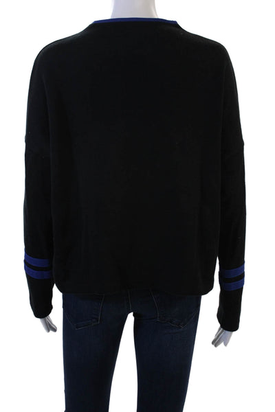 Aqua Unisex Black Pullover Crew Neck Wool Cashmere Long Sleeve 90s Size S