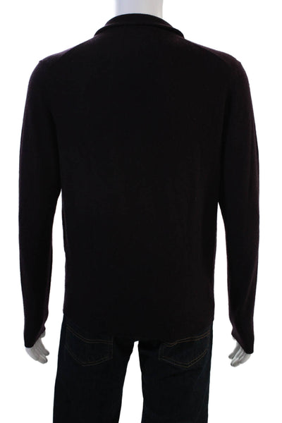 Bloomingdales The Mens Store Mens Cashmere Mock Neck Zip Pullover Black Size M