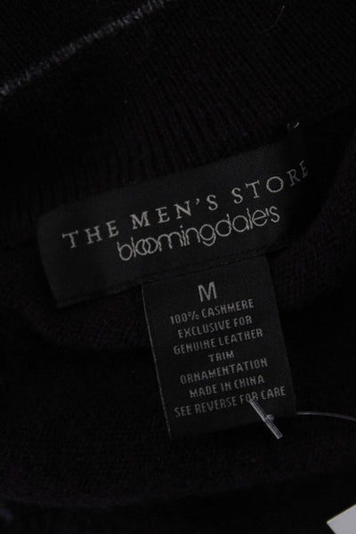 Bloomingdales The Mens Store Mens Cashmere Mock Neck Zip Pullover Black Size M