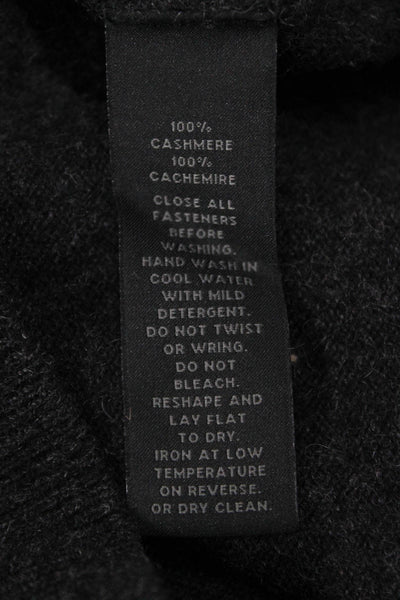 Saks Fifth Avenue Mens 100% Cashmere Mock Neck Zip Pullover Black Size M