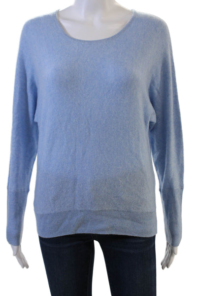 Designer Unisex Light Blue 100% Cashmere Pullover Sweater Long Sleeve Size M