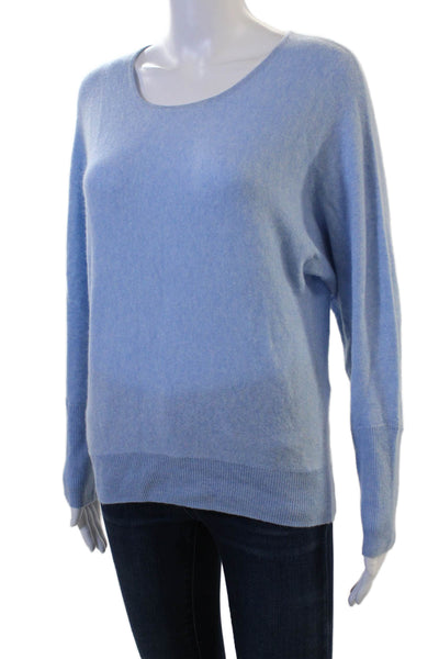 Designer Unisex Light Blue 100% Cashmere Pullover Sweater Long Sleeve Size M
