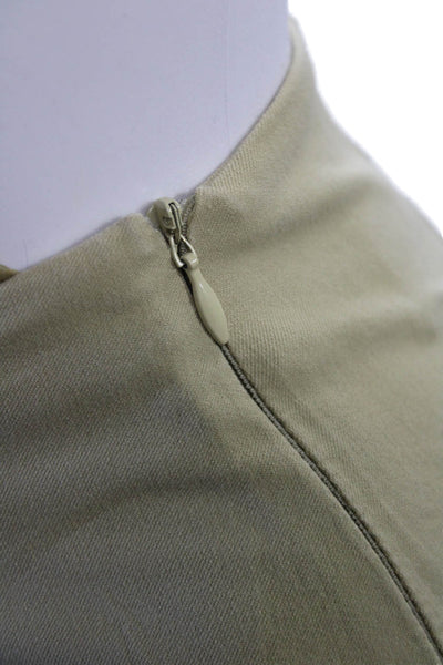 Piazza Sempione Women Ankle Cropped Khaki Pants Zip Beige Size 42