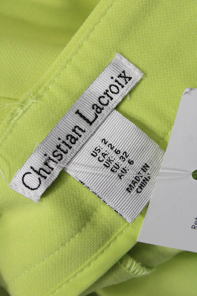 Christian Lacroix Womens Cropped Dress Pants Green Size 2
