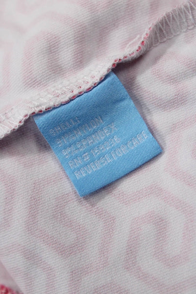 J. Mclaughlin Women Shirt Dress Pink Geometric Button 3/4 Sleeve Size M