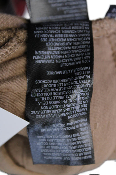 Whistles Women Brown Cotton Collared Solid Button Blazer Long Sleeve Size 0