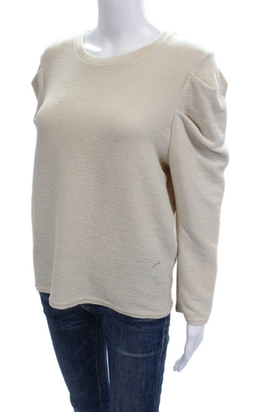 MNG Unisex Pullover Sweater Beige Crew Neck Long Sleeve Polyester Size M