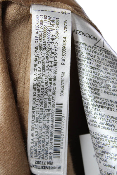 Zara Womens A-Line Long Skirt Brown Polyester Solid Size M
