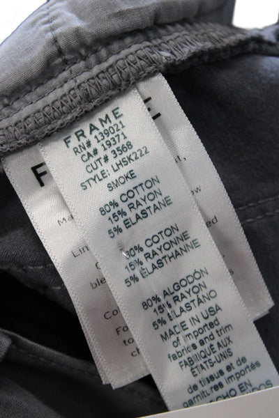 Frame Women Cropped Ankle Pants Dark Gray Cotton Blend Size 28