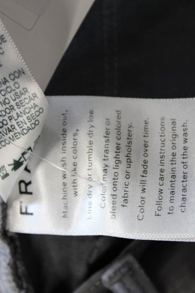 Frame Women Cropped Ankle Pants Dark Gray Cotton Blend Size 28