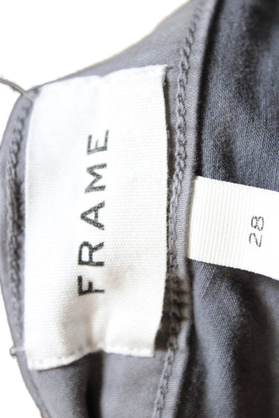 Frame Women Cropped Ankle Pants Dark Gray Cotton Blend Size 28