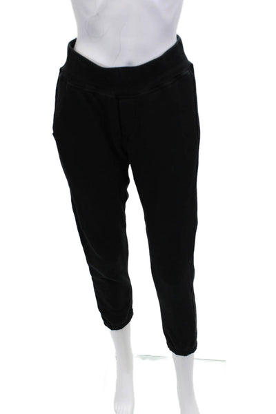 NSF Womens Jogger Sweatpants Black 100% Cotton Solid Fall Size S