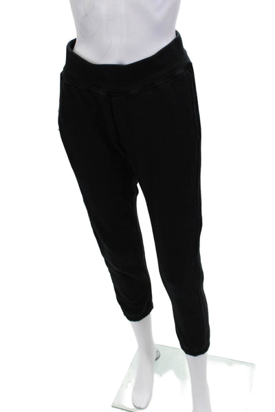 NSF Womens Jogger Sweatpants Black 100% Cotton Solid Fall Size S