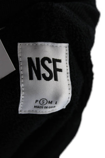NSF Womens Jogger Sweatpants Black 100% Cotton Solid Fall Size S