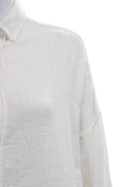 Indah Womens Cropped White Cotton Pants Size M