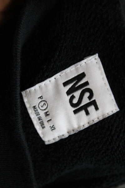 NSF Womens Mock Neck Cotton Sweater Black Size S