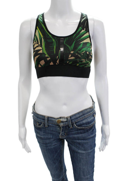 Ultracor Womens Plant Print Activewear Bra Green Size S