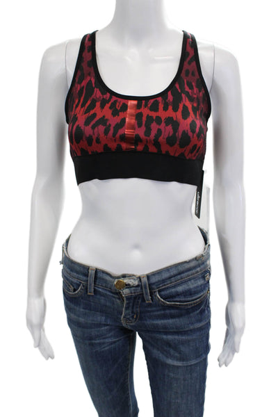 Ultracor Womens Animal Print Activewear Bra Red Size S