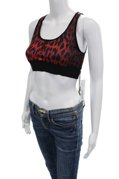 Ultracor Womens Animal Print Activewear Bra Red Size S