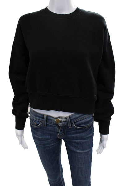 TNA Women Pullover Sweatshirt Black Crew Neck Long Sleeve Size S