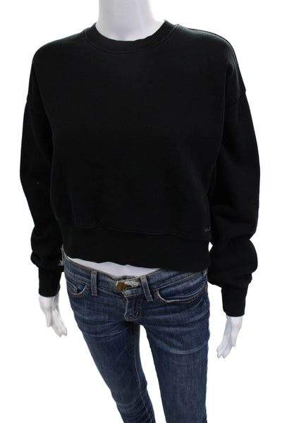 TNA Women Pullover Sweatshirt Black Crew Neck Long Sleeve Size S