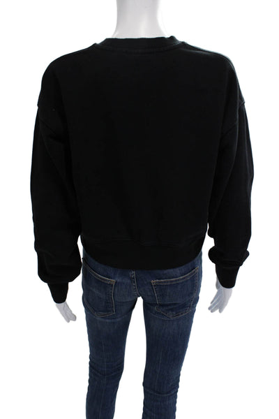 TNA Women Pullover Sweatshirt Black Crew Neck Long Sleeve Size S