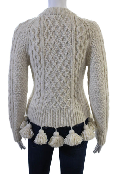 Rosie Assoulin Unisex Beige Baby Alpaca Argyle V Neck Pullover Sweater Size XS