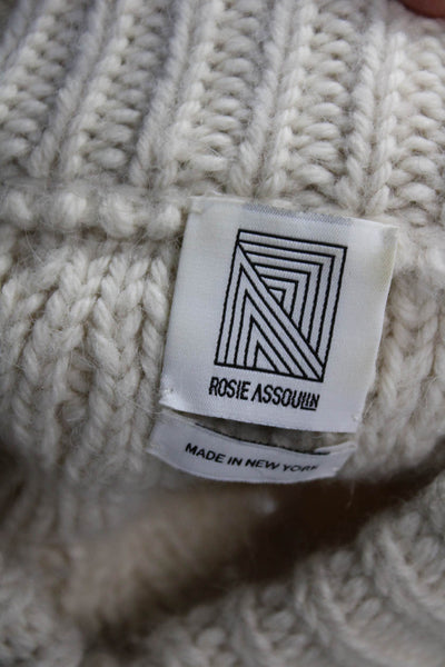 Rosie Assoulin Unisex Beige Baby Alpaca Argyle V Neck Pullover Sweater Size XS