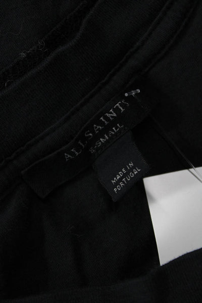 Allsaints Women Basic Sleeveless Crew Neck Tank Black Cotton Size XS
