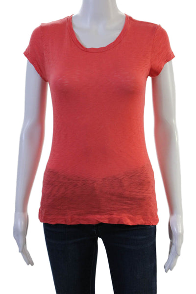Rag & Bone Womens Basic Jersey T-Shirt Red Cotton Short Sleeve Size XS