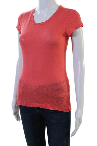 Rag & Bone Womens Basic Jersey T-Shirt Red Cotton Short Sleeve Size XS
