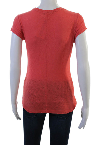 Rag & Bone Womens Basic Jersey T-Shirt Red Cotton Short Sleeve Size XS