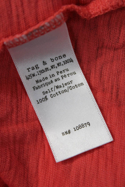 Rag & Bone Womens Basic Jersey T-Shirt Red Cotton Short Sleeve Size XS